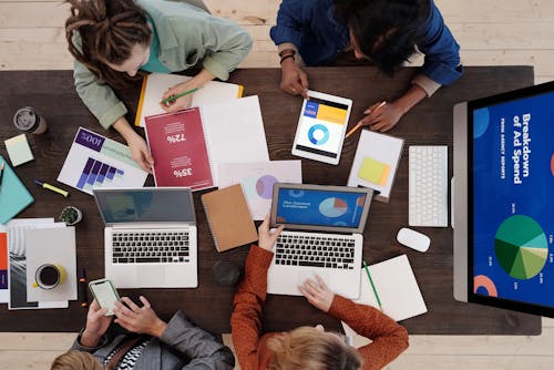 Group with laptops