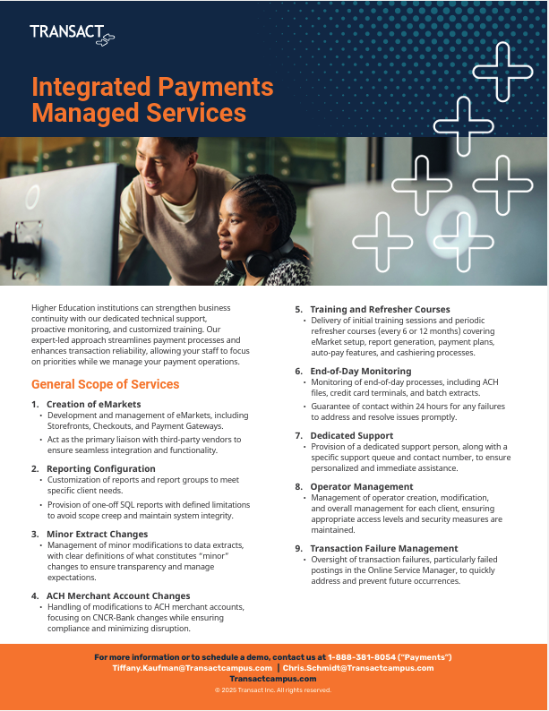 Integrated Payments Managed Services Sales Sheet Image